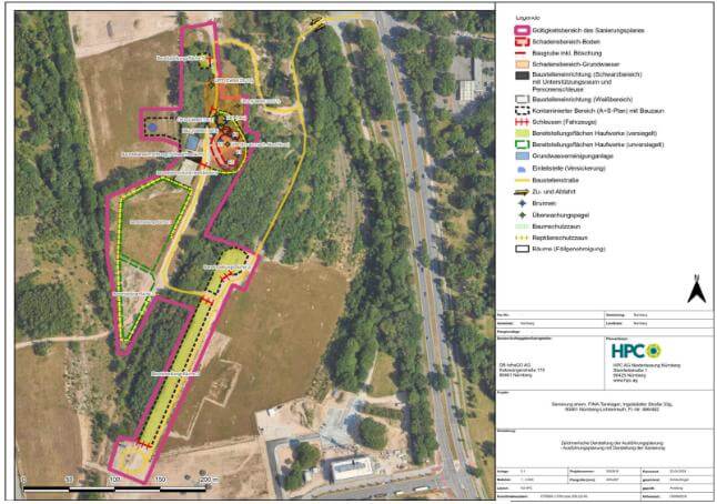 Sanierungsplanung des ehemaligen Tanklagers in Nürnberg, Stadtteil Lichtenreuth, mit Fokus auf Geländeanalyse und Umnutzung