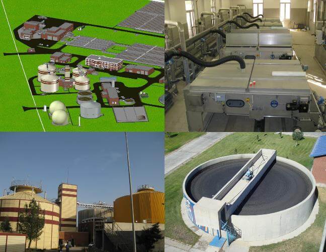 Blick auf die moderne Kläranlage in Diyarbakir nach Umbau und Erweiterung, mit neuen Anlagen und klarer Wasseraufbereitung.